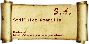 Stánicz Amarilla névjegykártya